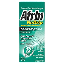 Bayer Afrin No Drip Severe Congestion Pump Mist, 1/2 fl oz, 0.5 Fluid ounce