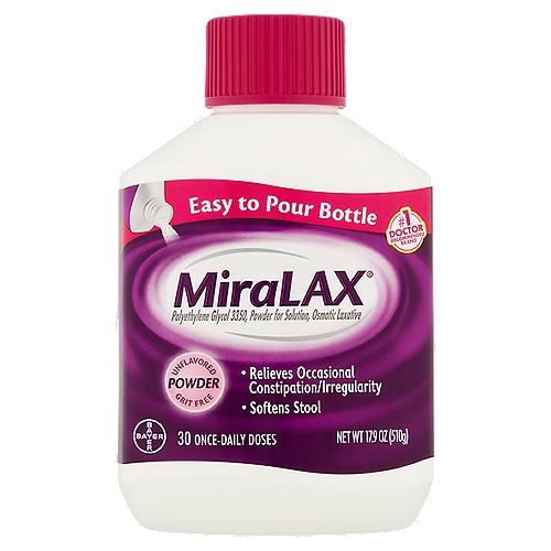 MiraLAX Unflavored Powder Laxative, 17.9 oz