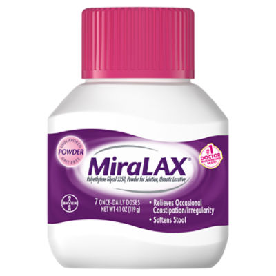 MiraLAX Unflavored Powder Laxative, 7 count, 4.1 oz