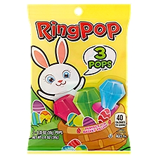 Ring Pop Strawberry, Blue Raspberry, Watermelon Pops, Ages 4+, 0.35 oz, 3 count