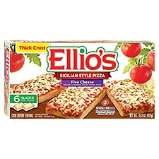 Ellio's Thick Crust Five Cheese Sicilian Style Pizza, 6 count, 15.3 oz