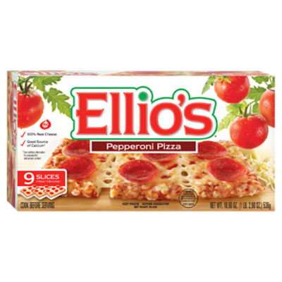 Ellio's Original Crust Pepperoni Frozen Pizza, 9 Slice, 3 Pack, 18.9 oz