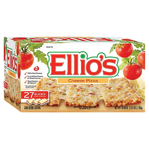 Ellio's Original Crust Cheese Frozen Pizza, 27 Slice, 9 Pack, 54.88 oz