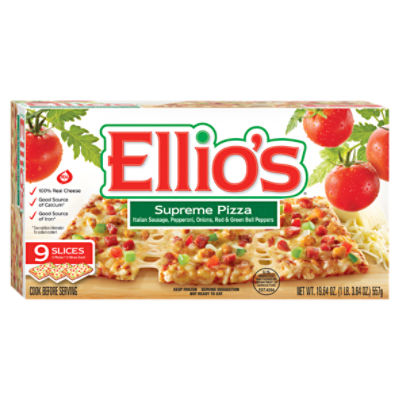 Ellio's Original Crust Supreme Frozen Pizza, 9 Slice, 3 Pack, 19.64 oz
