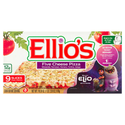 Ellio's Original Crust Five Cheese Frozen Pizza, 9 Slice, 3 Pack, 18.3 oz, 18.3 Ounce