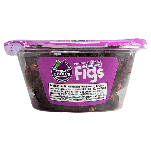 Orchard Choice Premium California Mission Figs, 8 oz
No Added Sugar*
*Not a Reduced Calorie Food
