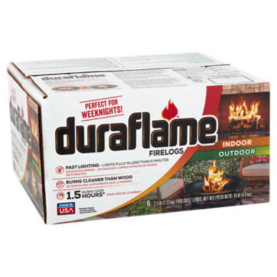 Duraflame Indoor Outdoor Firelogs, 2.5 lb, 6 count