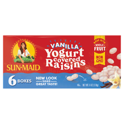 Sun-Maid Vanilla Yogurt Covered Raisins, 6 count, 6 oz