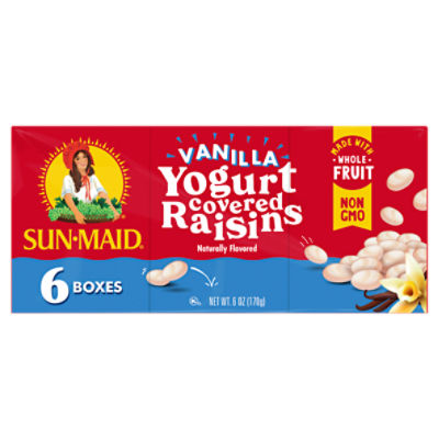 SunMaid Vanilla Yogurt Covered Raisins, 6 count, 6 oz