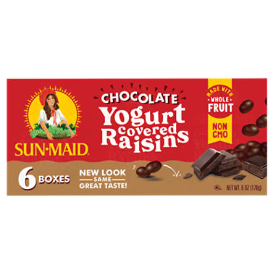 SunMaid Chocolate Yogurt Covered Raisins, 6 count, 6 oz ShopRite