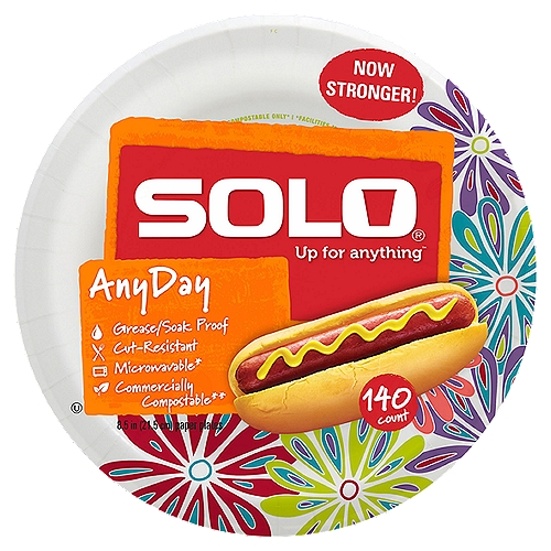 Solo 8.5" Disposable Paper Plate - 140 Count