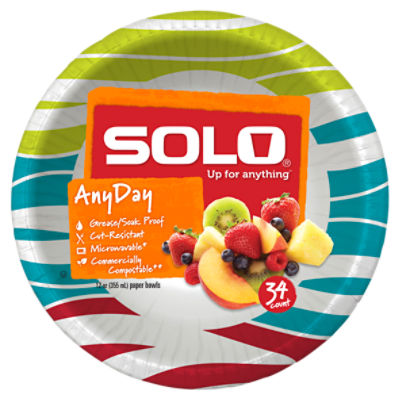 Solo Up for Anything Any Day Paper Bowls, 34 count