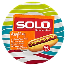 Solo Up for Anything Any Day 8.5 In Paper Plates, 44 count