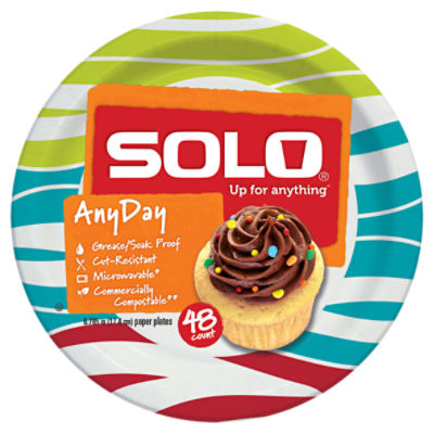 Solo Up for Anything Any Day 6.785 In Paper Plates, 48 count ShopRite