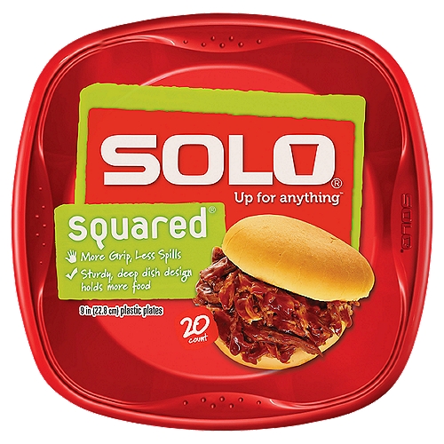 Solo Up for Anything Squared Plastic Plates, 20 count
