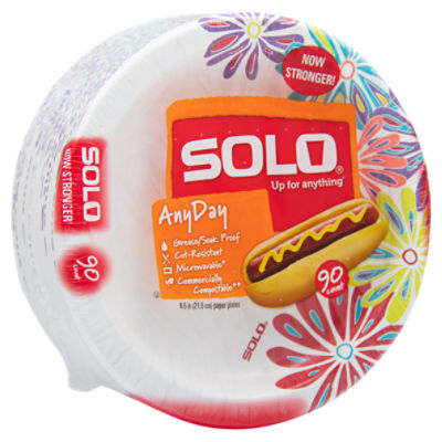 Solo AnyDay 8.5" Disposable Paper Plate 90 Count ShopRite