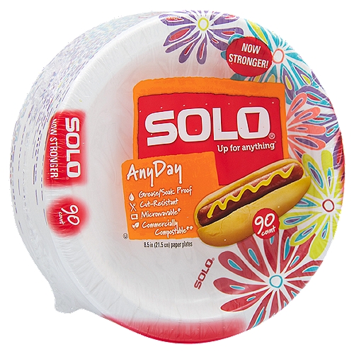 Solo AnyDay 8.5" Disposable Paper Plate - 90 Count