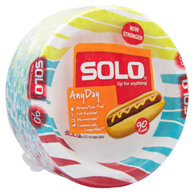 SOLO Cup Company Solo Cup Any Day Paper Plates, 8.5 Inch, 376 Count