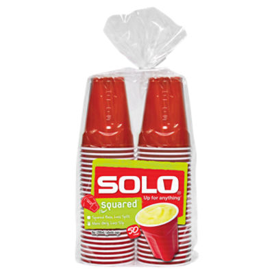 Solo Disposable Plastic Cups, Clear, 9oz, 50 Count 