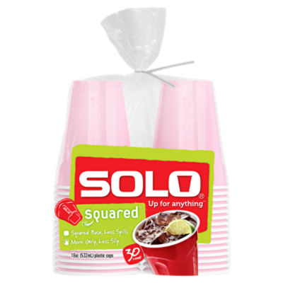 Solo Up for Anything Squared 18 oz Plastic Cups, 30 count