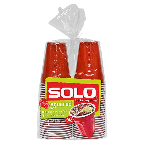 Solo Up for Anything Squared 18oz Plastic Cups, 50 count