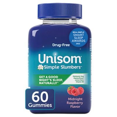 Unisom Simple Slumbers Midnight Raspberry Flavor Dietary Supplement, 60