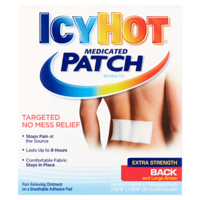 Icy Hot Extra Strength Back and Large Areas Medicated Patch, 5 count