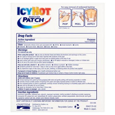 Icy Hot Original Pain Relief Patch for Back and Large Areas X-Large