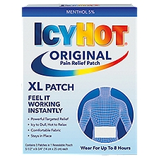 Icy Hot Extra Strength XL Back and Large Areas, Medicated Patch, 3 Each
