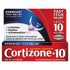 Cortizone-10 Maximum Strength Overnight Itch Relief with Lavender Scent, Creme, 1 Ounce