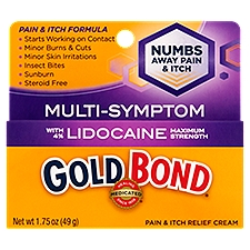 Gold Bond Multi-Symptom with 4% Lidocaine Maximum Strength Pain & Itch Relief Cream, 1.75 oz
