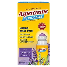 Aspercreme Max Strength with 4% Lidocaine with Lavender Essential Oil, Pain Relief Liquid, 2.5 Fluid ounce