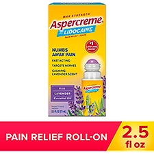 Aspercreme Lidocaine Roll-On, Lavender, 2.5 Oz.