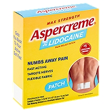 Aspercreme Max Strength with 4% Lidocaine Pain Relief Patch, 5 count, 5 Each