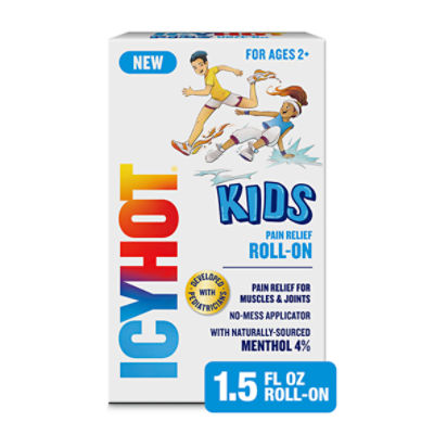 Icy Hot Kids No-Mess Pain Relief Roll-On Liquid With Menthol 4%, 1.5 oz.