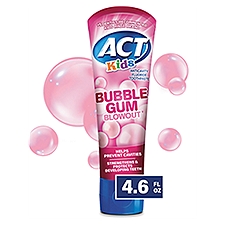 ACT Kids Fluoride Toothpaste (4.6 Oz, Bubblegum Blowout), 4.6 Ounce