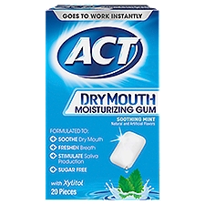 ACT Soothing Mint Dry Mouth Moisturizing Gum, 20 count