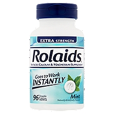Rolaids Extra Strength Mint Antacid Chewable Tablets, 96 count