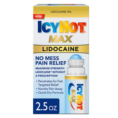 Icy Hot Maximum Strength Lidocaine No-Mess Pain Relief Liquid, No-Mess Applicator, 2.5 oz.