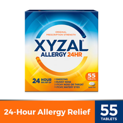 Xyzal Original Prescription Strength 24Hr Allergy Tablets, 5 mg, 55 count