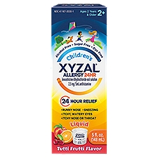 Xyzal Children's Allergy 24hr Tutti Frutti Flavor 2.5 mg Ages 2 Years & Older, Liquid, 5 Fluid ounce