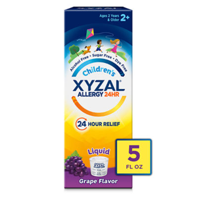 Children's Xyzal Oral Solution 24HR Allergy Relief, Grape, 5 fl. oz.