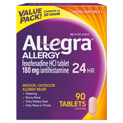 Allegra Adult 24HR (180mg 24 hour tablets) 90 ct.
