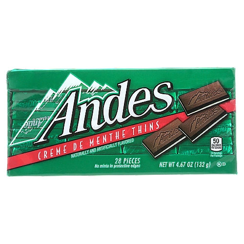 Andes Creme De Menthe Thins Snap Bars, 4.67 oz, 28 count