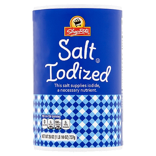ShopRite Iodized Salt, 26 oz