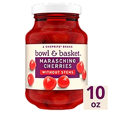 Bowl & Basket Maraschino Cherries Without Stems, 10 oz, 10 Ounce