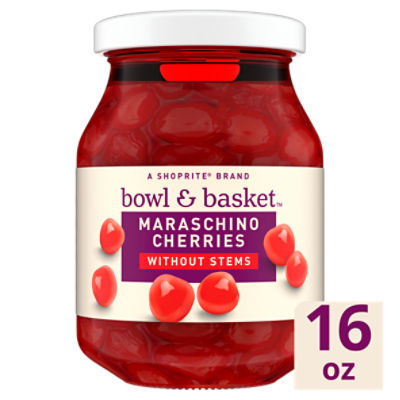 Bowl & Basket Maraschino Cherries without Stems, 16 oz, 16 Ounce