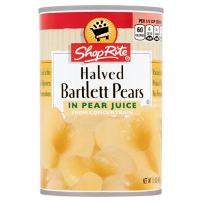 ShopRite Halved Bartlett Pears in Pear Juice from Concentrate, 15 oz