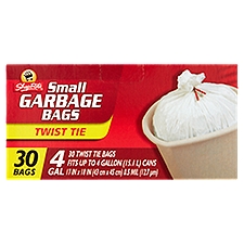 ShopRite 4 Gal Twist Tie Small Garbage Bags, 30 count