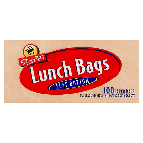 ShopRite Flat Bottom Lunch Bags, 100 count